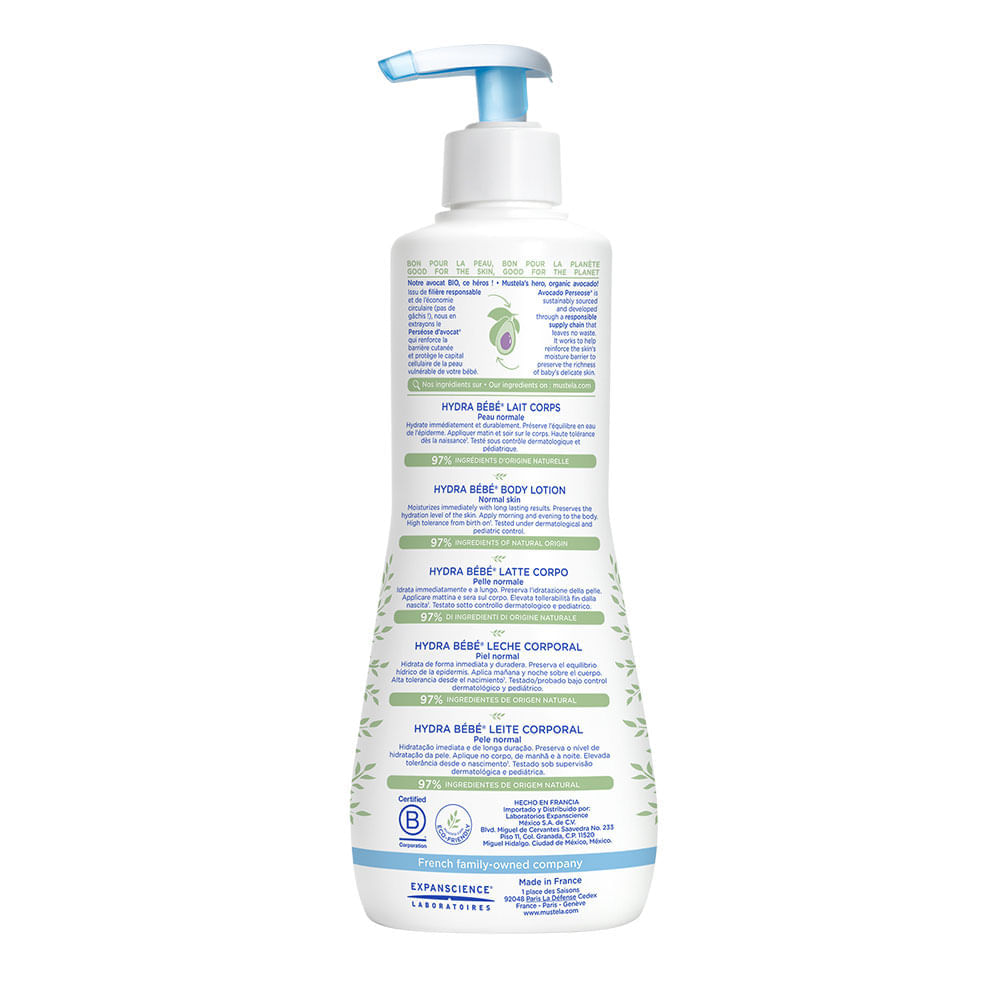 Hidratante Mustela Bebê Hydra Corporal Abacate Orgânico 500mL