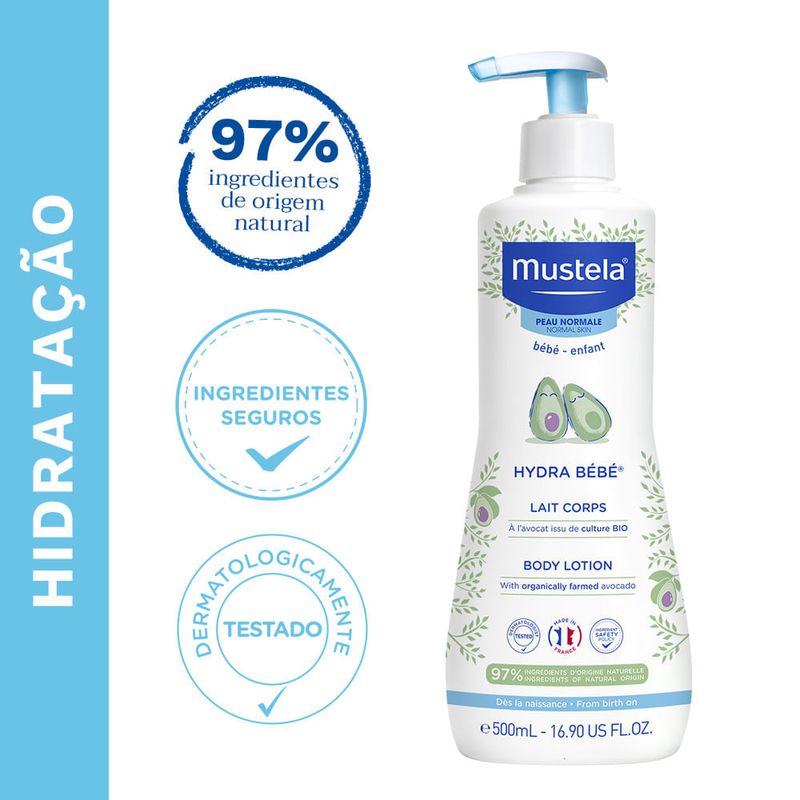 Hidratante Mustela Bebê Hydra Corporal Abacate Orgânico 500mL